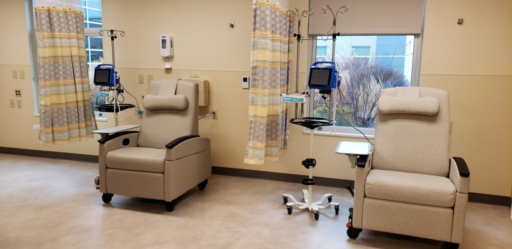 nmc health infusion center at nmc health medical center infusion chairs two bays with curtain in between